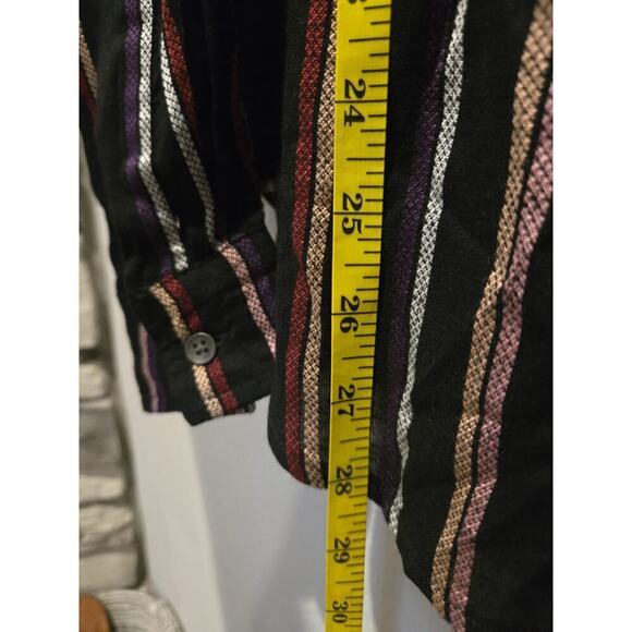 Rock & Roll Cowgirl Women's L Striped Button Down Western Shirt Long Sleeve - Picture 6 of 8